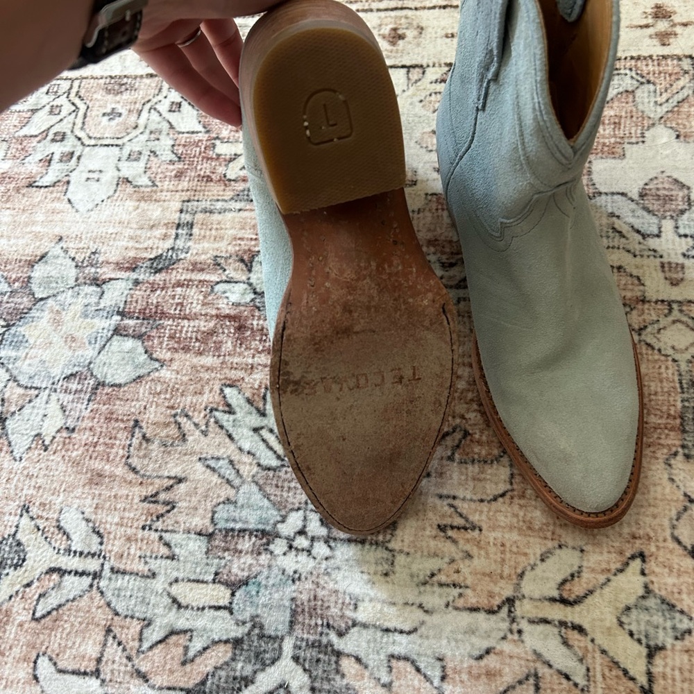 Tecovas Light Blue Suede Western Boots - Picture 3 of 6